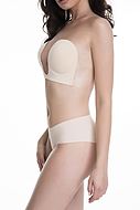 Self-adhesive bra, open back, for deep neckline clothes, A to D-cup